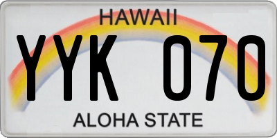 HI license plate YYK070