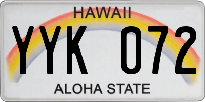 HI license plate YYK072