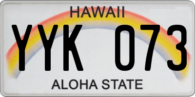 HI license plate YYK073