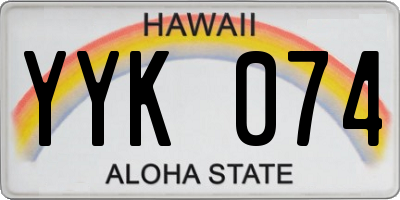 HI license plate YYK074