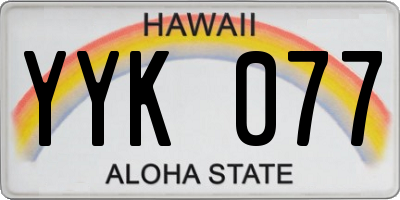 HI license plate YYK077