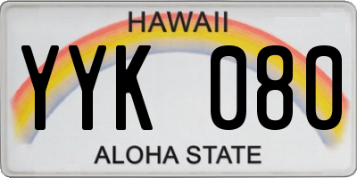 HI license plate YYK080