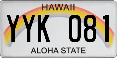 HI license plate YYK081