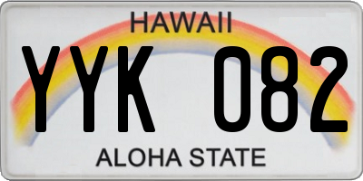 HI license plate YYK082