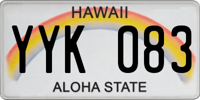 HI license plate YYK083