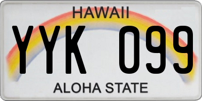 HI license plate YYK099