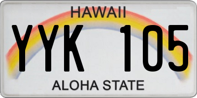 HI license plate YYK105