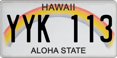 HI license plate YYK113