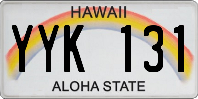 HI license plate YYK131
