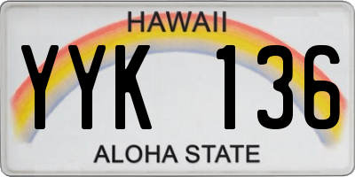 HI license plate YYK136