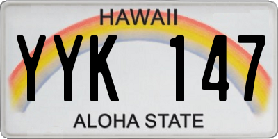 HI license plate YYK147
