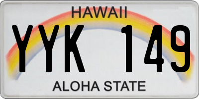 HI license plate YYK149