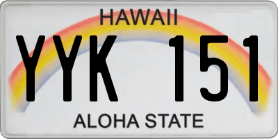 HI license plate YYK151