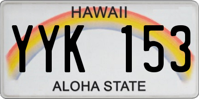 HI license plate YYK153