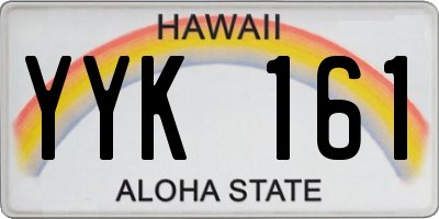 HI license plate YYK161