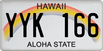 HI license plate YYK166