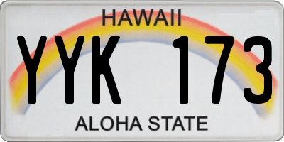 HI license plate YYK173