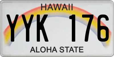 HI license plate YYK176