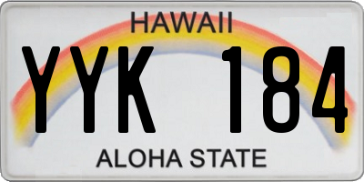 HI license plate YYK184