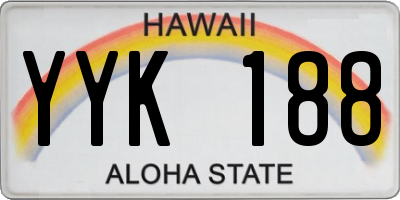 HI license plate YYK188