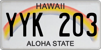 HI license plate YYK203
