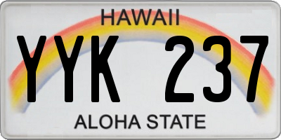 HI license plate YYK237