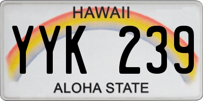 HI license plate YYK239