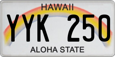 HI license plate YYK250