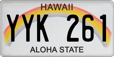 HI license plate YYK261