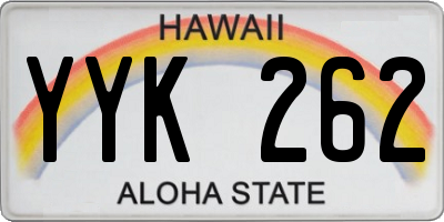 HI license plate YYK262
