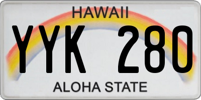 HI license plate YYK280