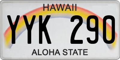 HI license plate YYK290