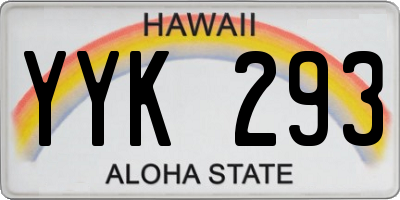HI license plate YYK293