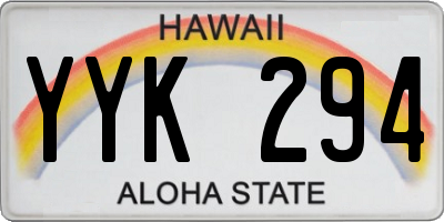HI license plate YYK294