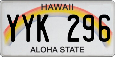 HI license plate YYK296