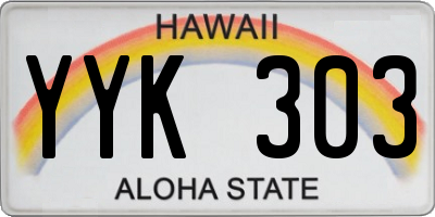 HI license plate YYK303