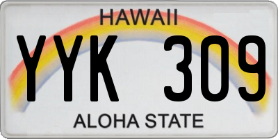 HI license plate YYK309