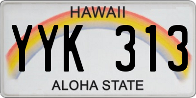 HI license plate YYK313