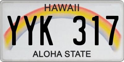 HI license plate YYK317