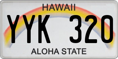 HI license plate YYK320