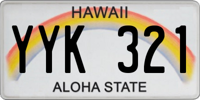 HI license plate YYK321