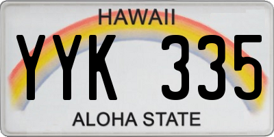 HI license plate YYK335