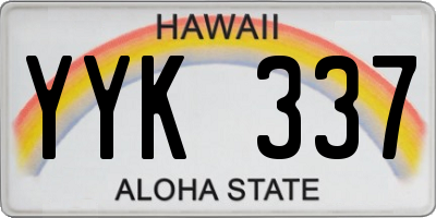HI license plate YYK337