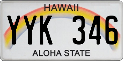 HI license plate YYK346