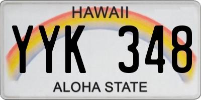 HI license plate YYK348