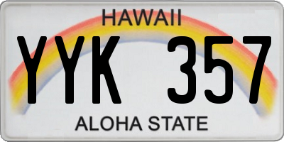 HI license plate YYK357