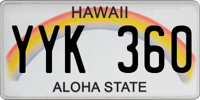 HI license plate YYK360