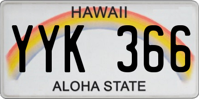 HI license plate YYK366