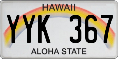 HI license plate YYK367
