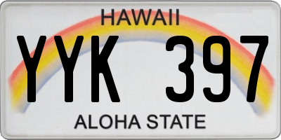 HI license plate YYK397
